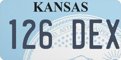 KS license plate 126DEX