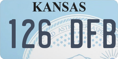 KS license plate 126DFB