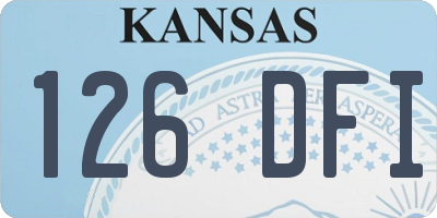 KS license plate 126DFI