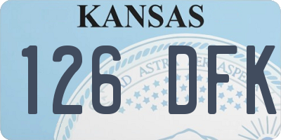 KS license plate 126DFK