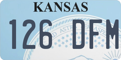 KS license plate 126DFM