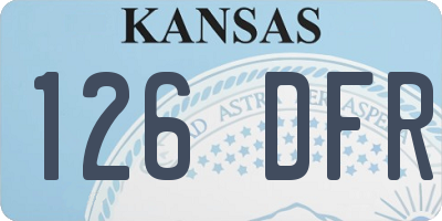 KS license plate 126DFR