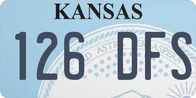 KS license plate 126DFS