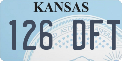KS license plate 126DFT