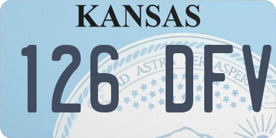 KS license plate 126DFV