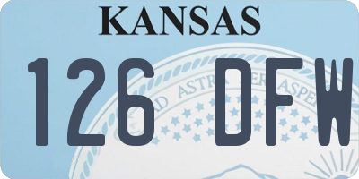 KS license plate 126DFW
