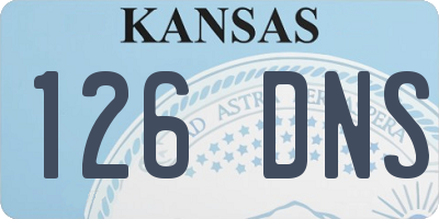 KS license plate 126DNS
