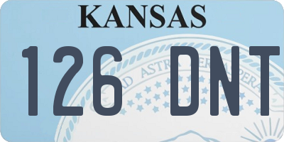 KS license plate 126DNT
