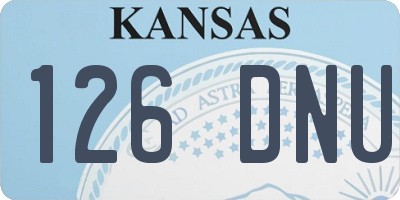 KS license plate 126DNU