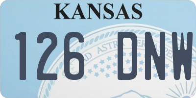 KS license plate 126DNW