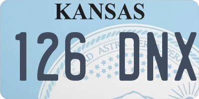 KS license plate 126DNX
