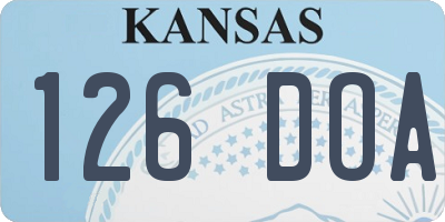 KS license plate 126DOA