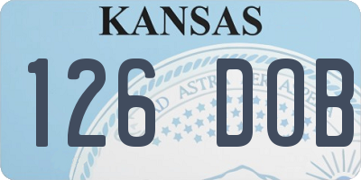 KS license plate 126DOB