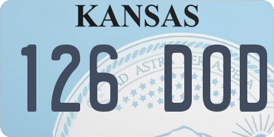 KS license plate 126DOD