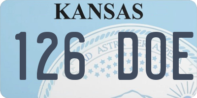 KS license plate 126DOE