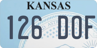 KS license plate 126DOF
