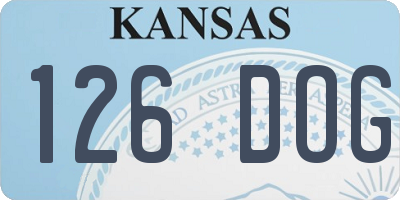 KS license plate 126DOG