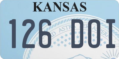 KS license plate 126DOI