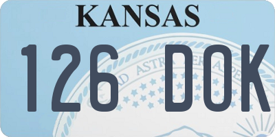 KS license plate 126DOK