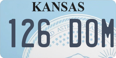 KS license plate 126DOM