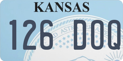KS license plate 126DOQ