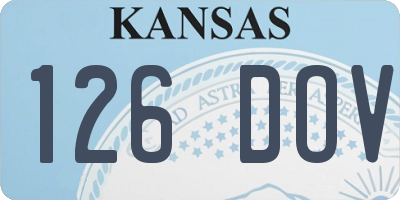 KS license plate 126DOV
