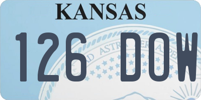 KS license plate 126DOW