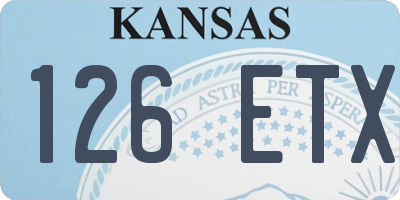 KS license plate 126ETX