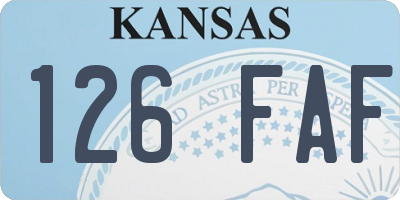 KS license plate 126FAF