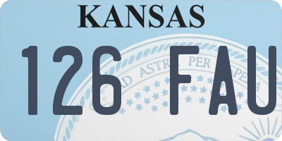 KS license plate 126FAU