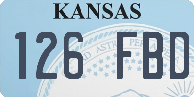 KS license plate 126FBD