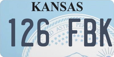 KS license plate 126FBK