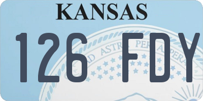 KS license plate 126FDY