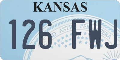 KS license plate 126FWJ