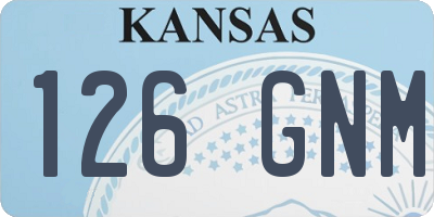 KS license plate 126GNM