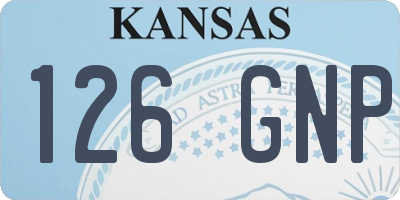 KS license plate 126GNP