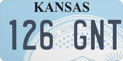 KS license plate 126GNT
