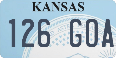 KS license plate 126GOA