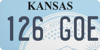 KS license plate 126GOE