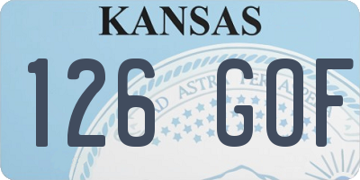 KS license plate 126GOF