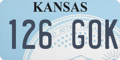 KS license plate 126GOK