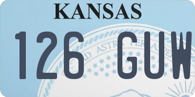 KS license plate 126GUW