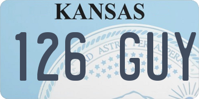 KS license plate 126GUY