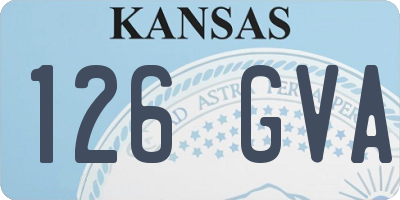 KS license plate 126GVA