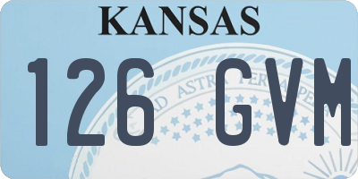 KS license plate 126GVM
