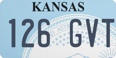 KS license plate 126GVT