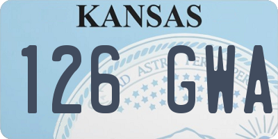 KS license plate 126GWA