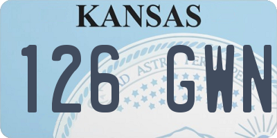 KS license plate 126GWN