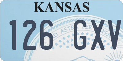 KS license plate 126GXV