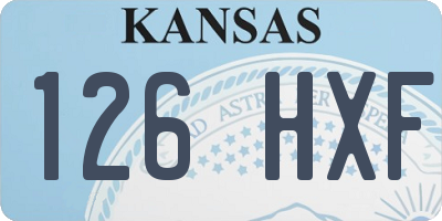 KS license plate 126HXF